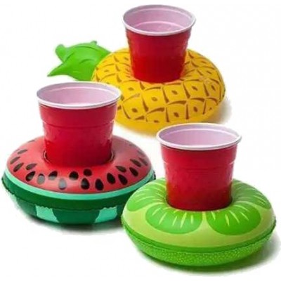 2021 amazon Pool Party Inflatable drink floats Inflatable cup holder fruit series watermelon floating drink cup holder